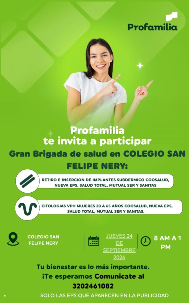 Gran Brigada de salud en I.E San Felipe Neri Cartagena por Profamilia